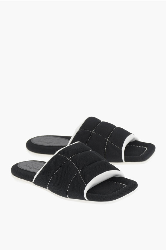 Maison Margiela Mm6 Padded Slipper With Contrasting Details In White
