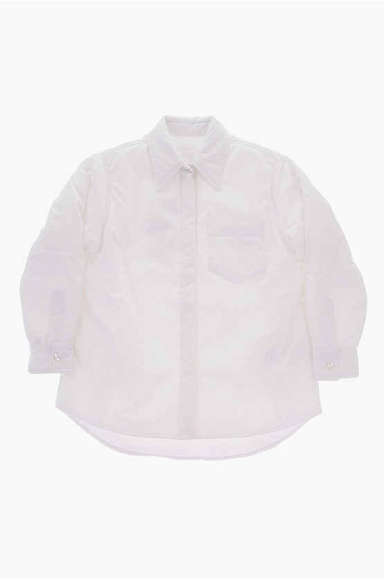 Maison Margiela Mm6 Padded Solid Color Overshirt In White