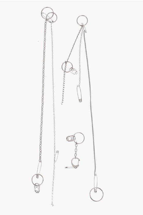 Maison Margiela Mm6 Pins With Safety Pins And Chains Desing