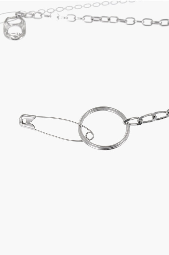 Maison Margiela Mm6 Pins With Safety Pins And Chains Desing