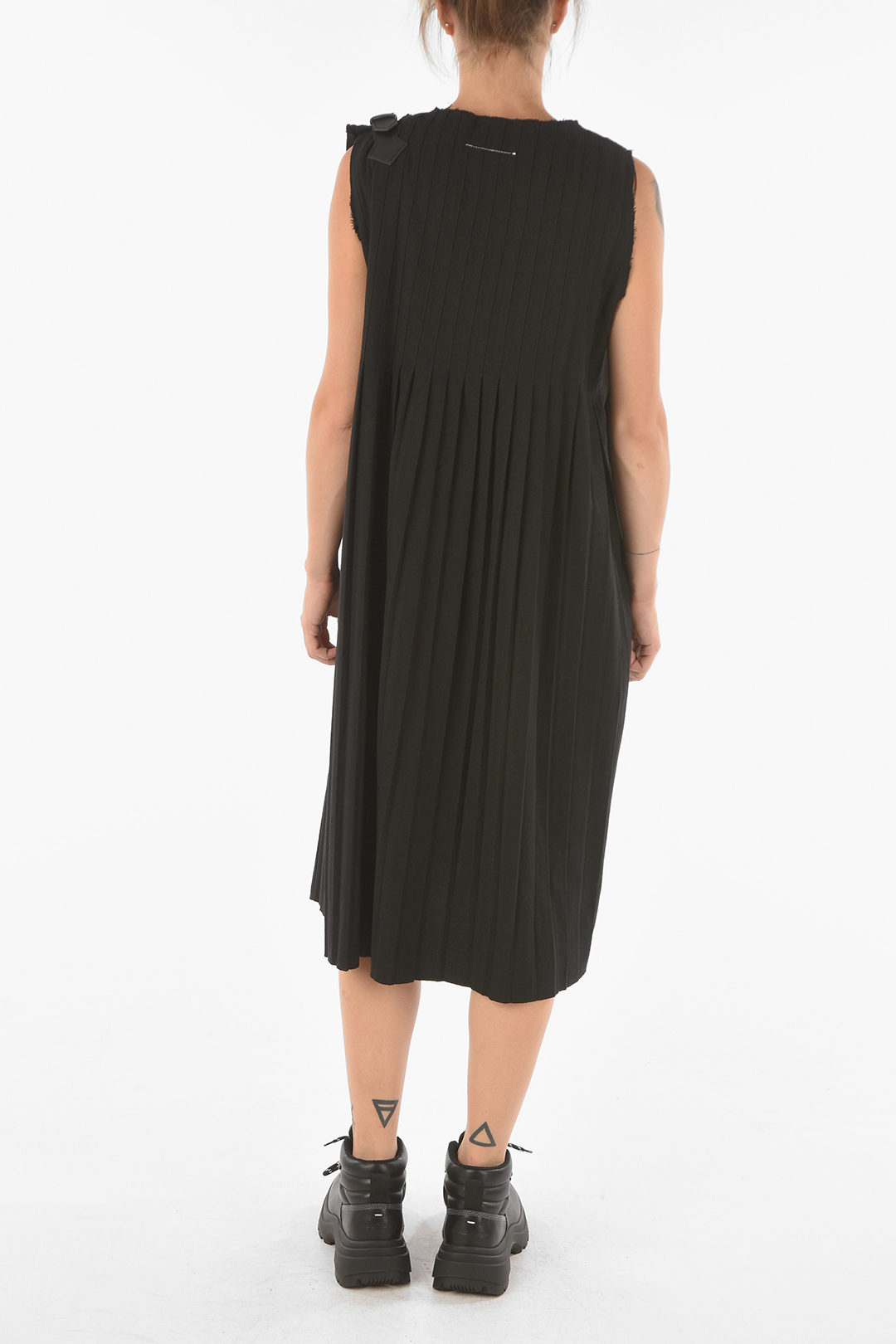 Maison Margiela MM6 Pleated Midi Dress with Buckles women - Glamood Outlet