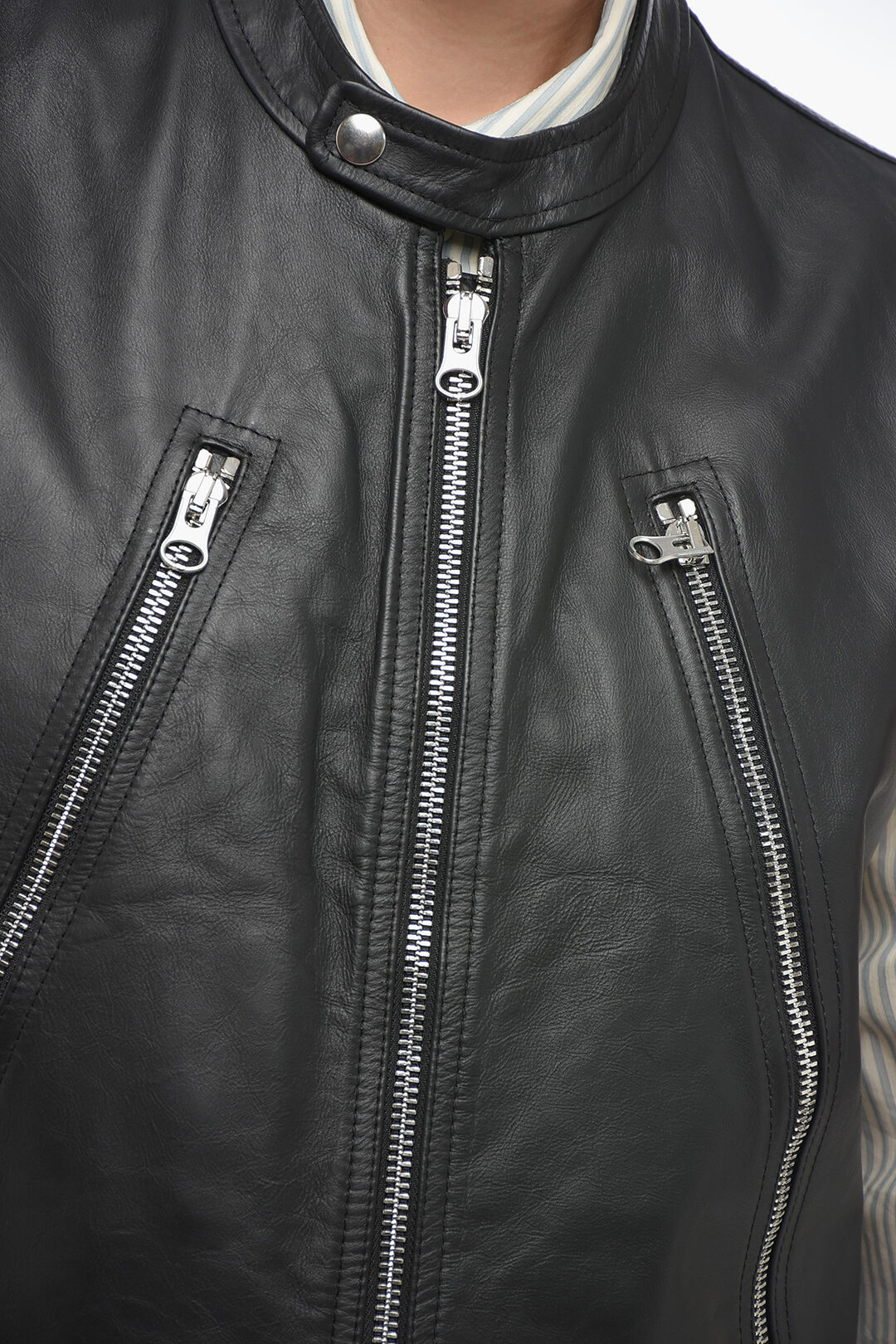 Maison Margiela MM6 Quilted Leather Biker Waistcoat women
