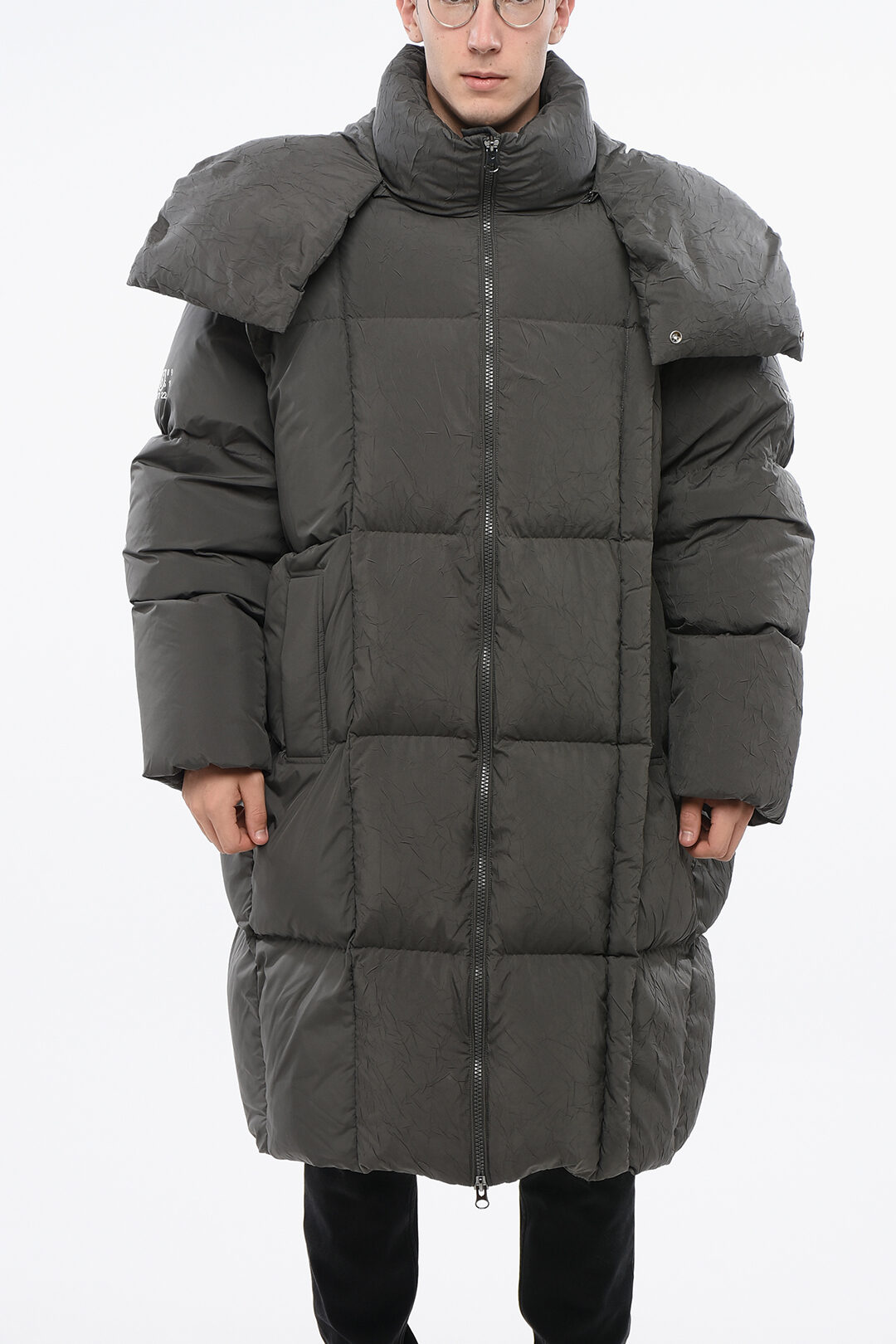 Maison Margiela MM6 Quilted Maxi Down Jacket with Removable Hood