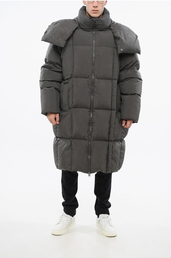 Maison Margiela MM6 Quilted Maxi Down Jacket with Removable Hood