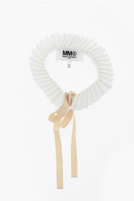 Maison Margiela Mm6 Ruched Cotton Collar In White