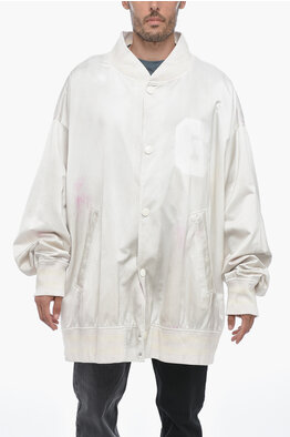 MAISON MARGIELA Jacket Gray Bomber Zipper Pocket Sleeves
