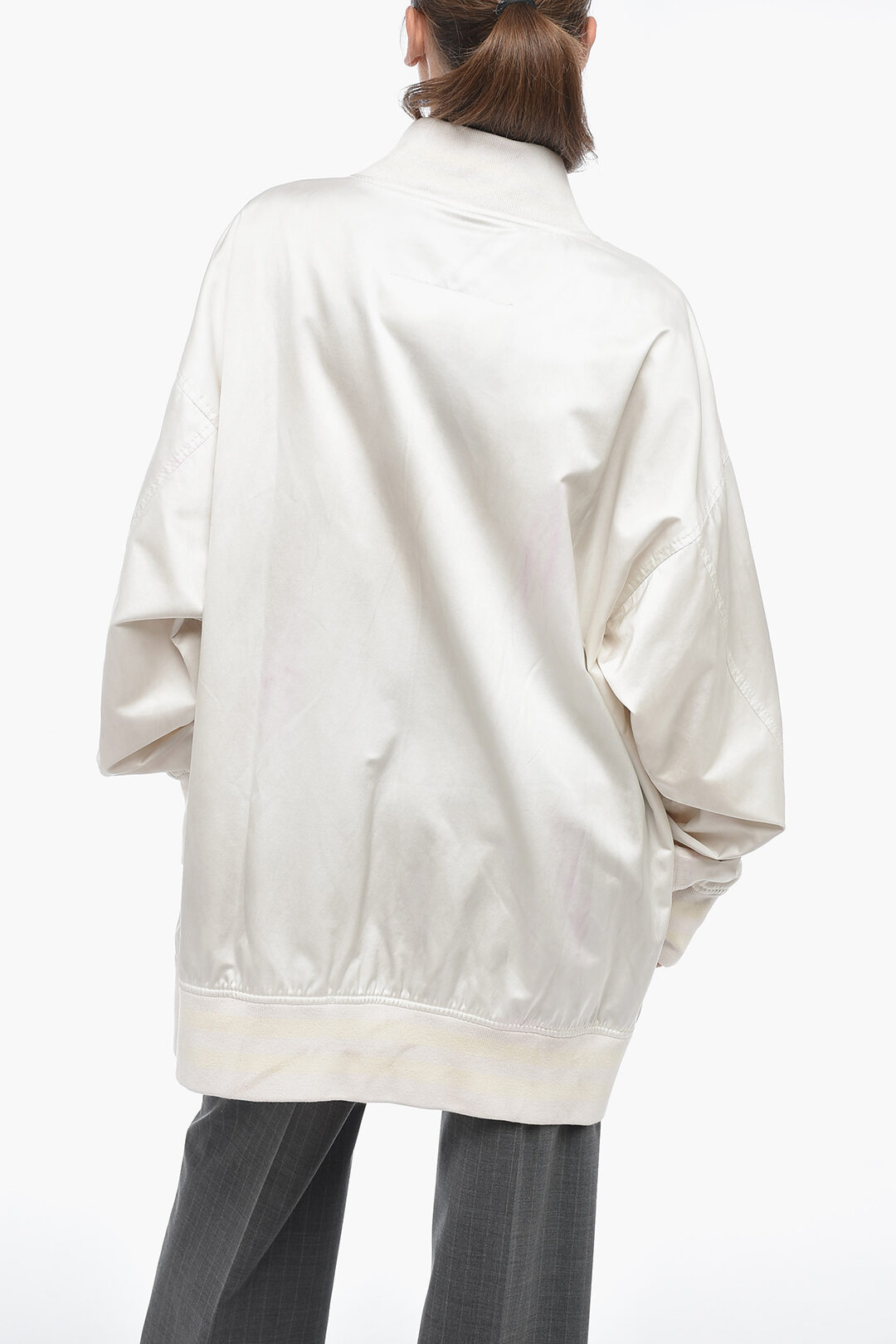 Maison Margiela MM6 Satin Oversized Bomber Jacket with Vintage Effect men -  Glamood Outlet