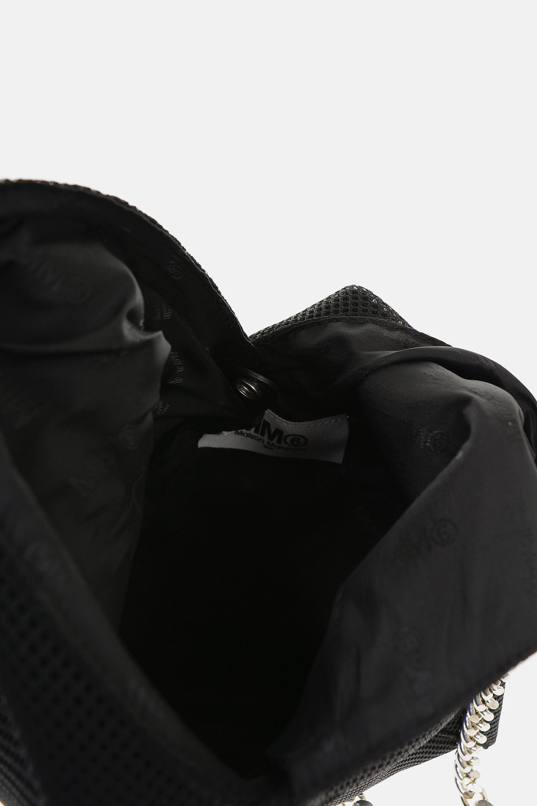 バッグ MM6 Maison Margiela CHAIN SHOULD BAG MM6 Maison Margiela Black Shiny Japanese Shoulder Bag | UJNG