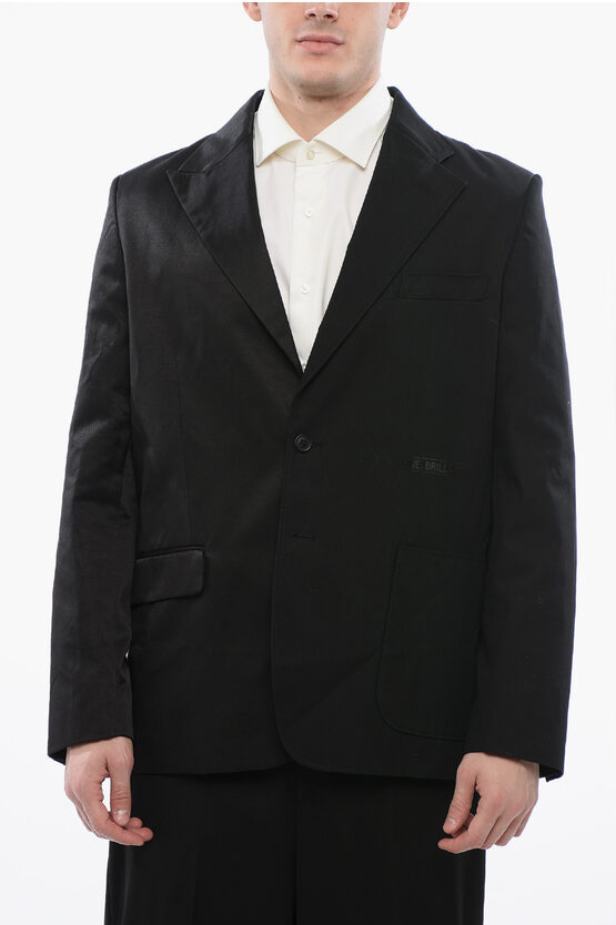 Maison Margiela Mm6 Single-breasted Blazer With Asymmetric Pockets In Black