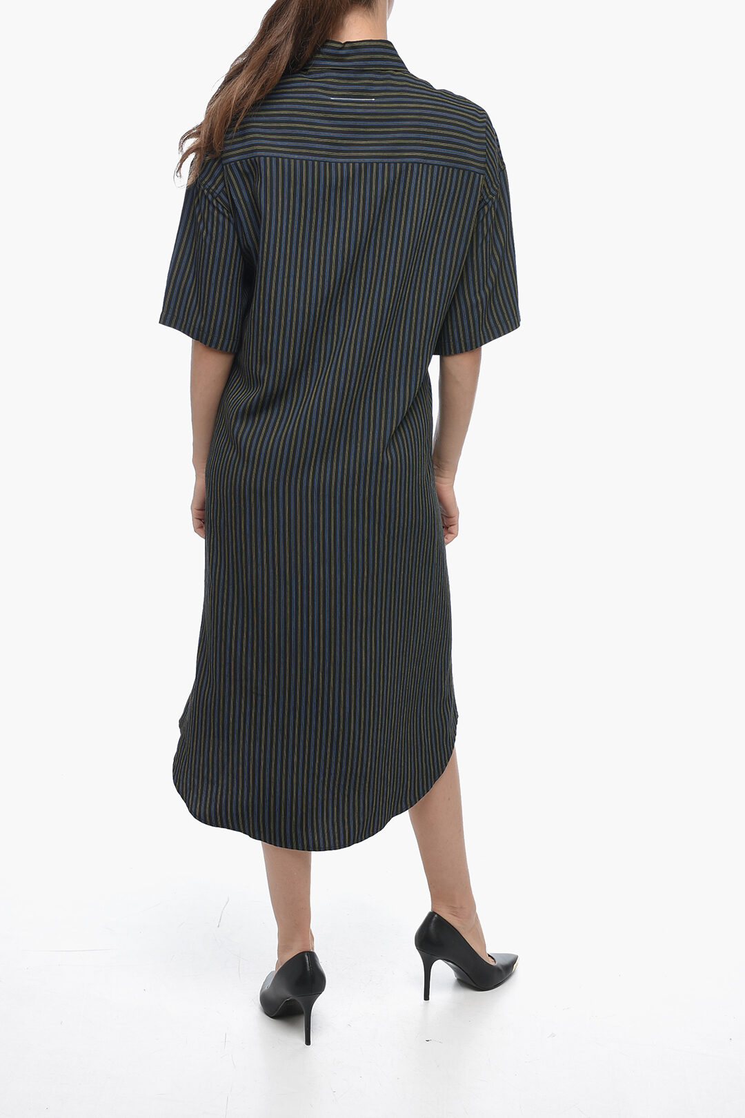 Maison Margiela MM6 Single-pleated Cotton Shirt Dress with Maison Margiela MM6 Single-pleated Cotton Shirt Dress with