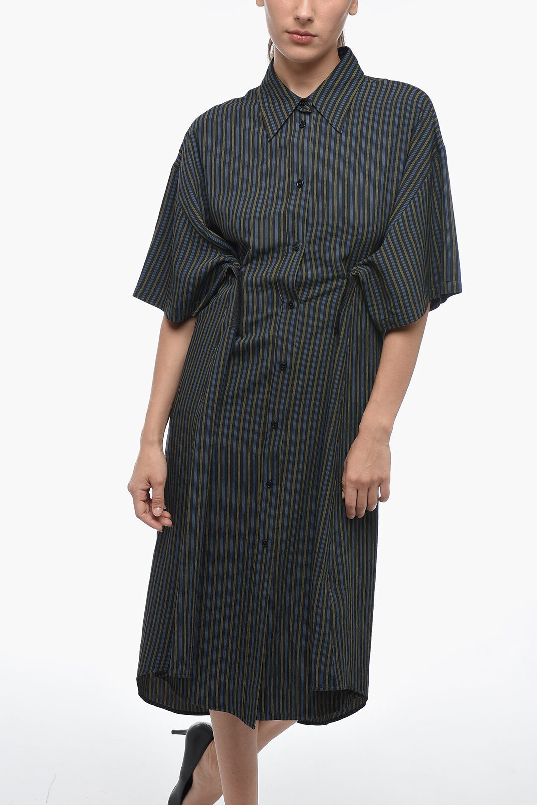 センスのいい お歳暮 Maison Margiela with Dress Shirt Cotton Single-pleated MM6 ワンピース