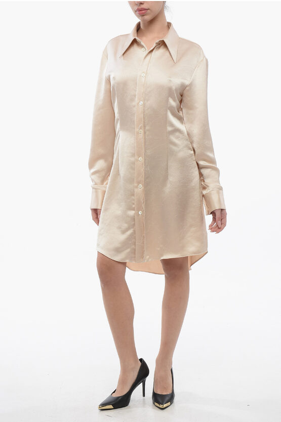 Maison Margiela Mm6 Slim Fit Satin Shirt Dress