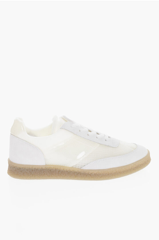Maison Margiela MM6 Sneakers Basse in Suede con Inserti in Pvc