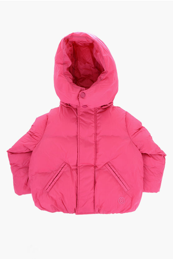 MAISON MARGIELA MM6 SOLID COLOR PADDED JACKET WITH REMOVABLE HOOD 