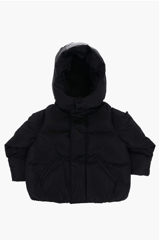 Shop Maison Margiela Mm6 Solid Color Padded Jacket With Removable Hood