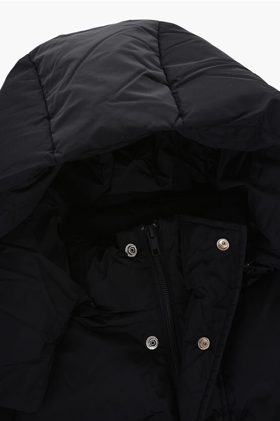 MM6 Solid Color Padded Jacket with Removable Hood
