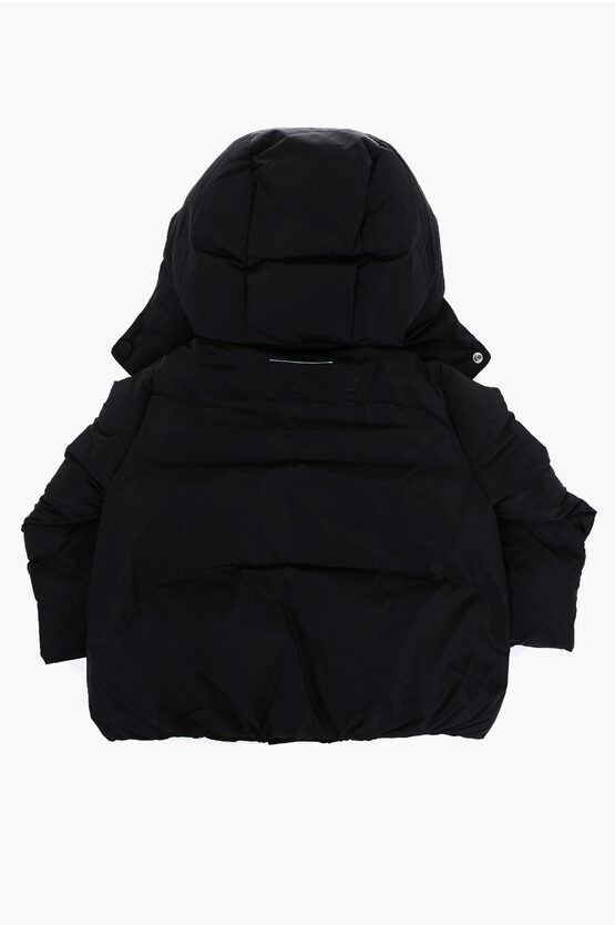 MM6 Solid Color Padded Jacket with Removable Hood