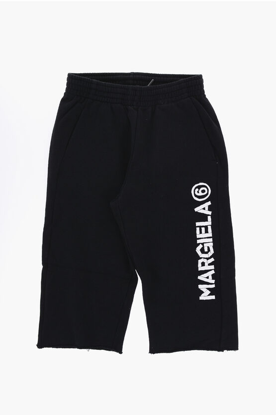 Maison Margiela Mm6 Solid Color Sweat Pants With Printed Logo