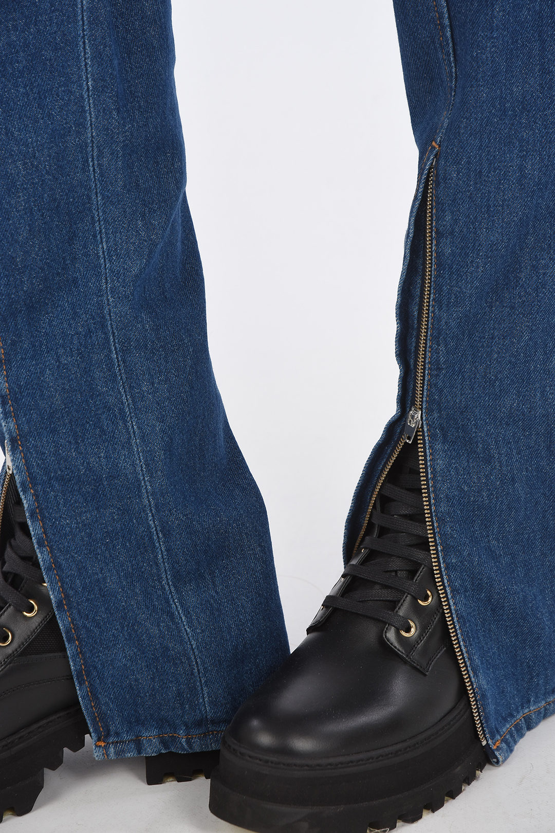 Maison Margiela MM6 Straight fit jeans with ankle zip women