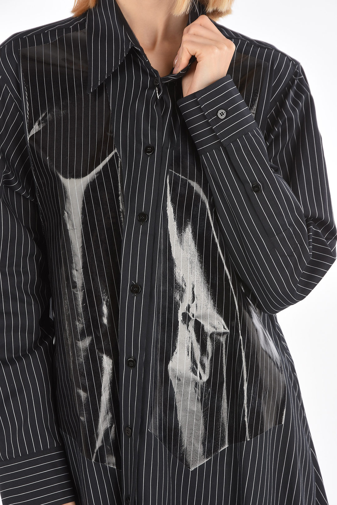 MM6 Maison Margiela Striped cotton poplin shirt dress MM6