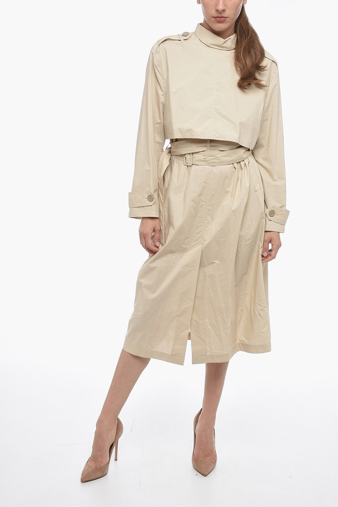 Maison Margiela MM6 Trench-shaped Popeline Midi Dress women