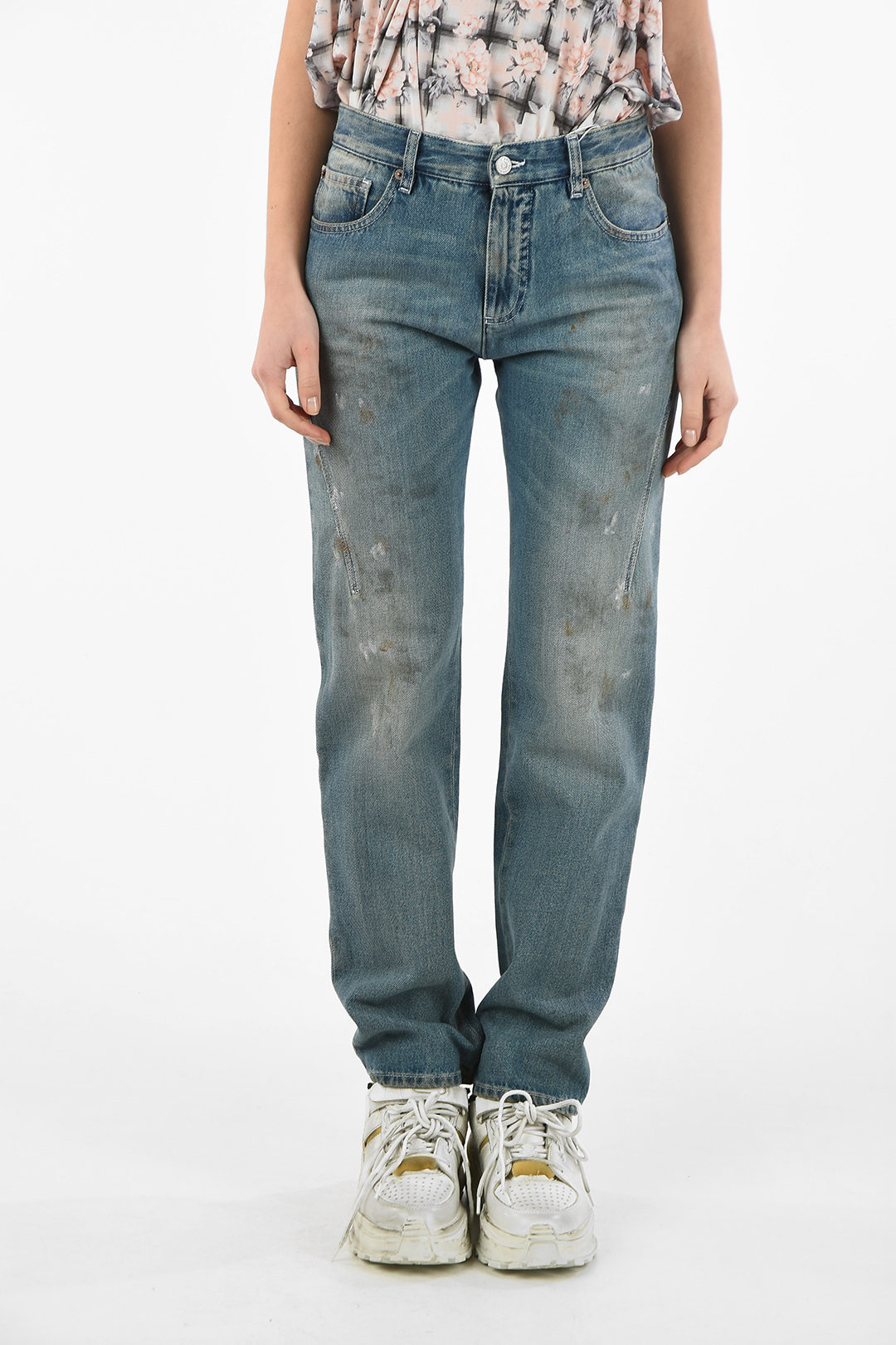 Maison Margiela MM6 Vintage effect Stonewashed Wide Jeans