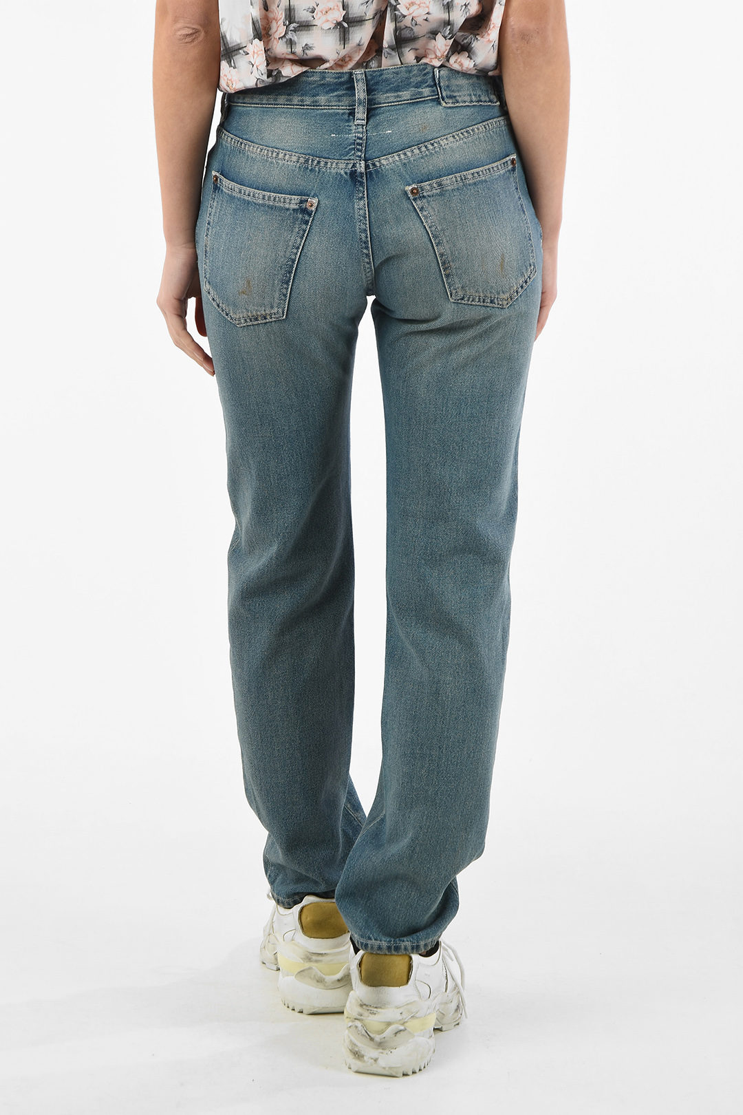 デニム・ジーパン Mm6 By Maison Margiela High-Waisted Vintage Effect Jeans Maison Margiela High-Waisted Vintage Effect Jeans - Black
