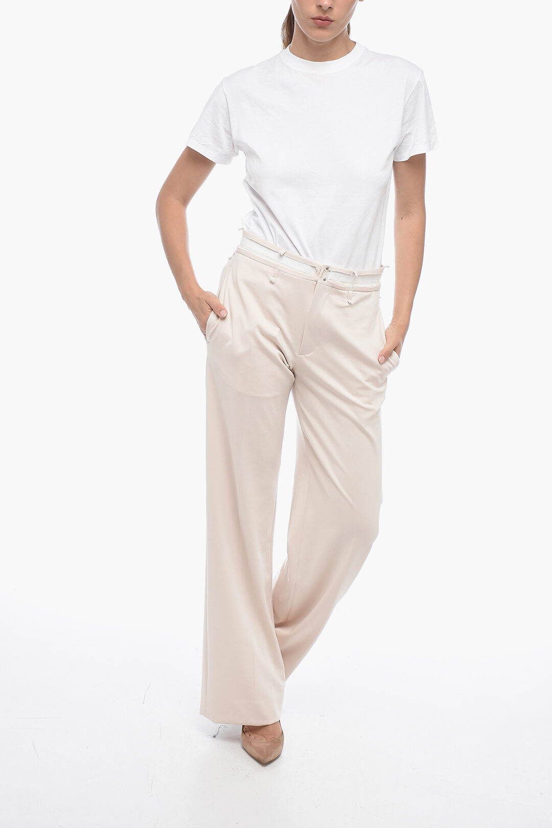 Maison Margiela MM6 Wide-leg Deconstructed Pants women