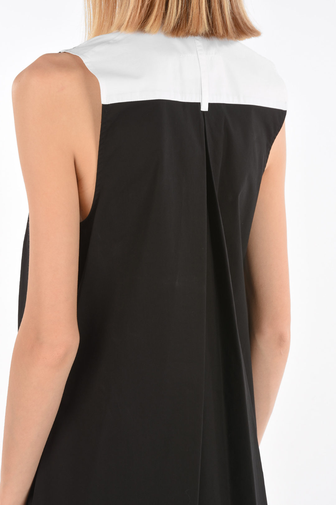 Maison Margiela MM6 wing tip collar two-tone shirt dress