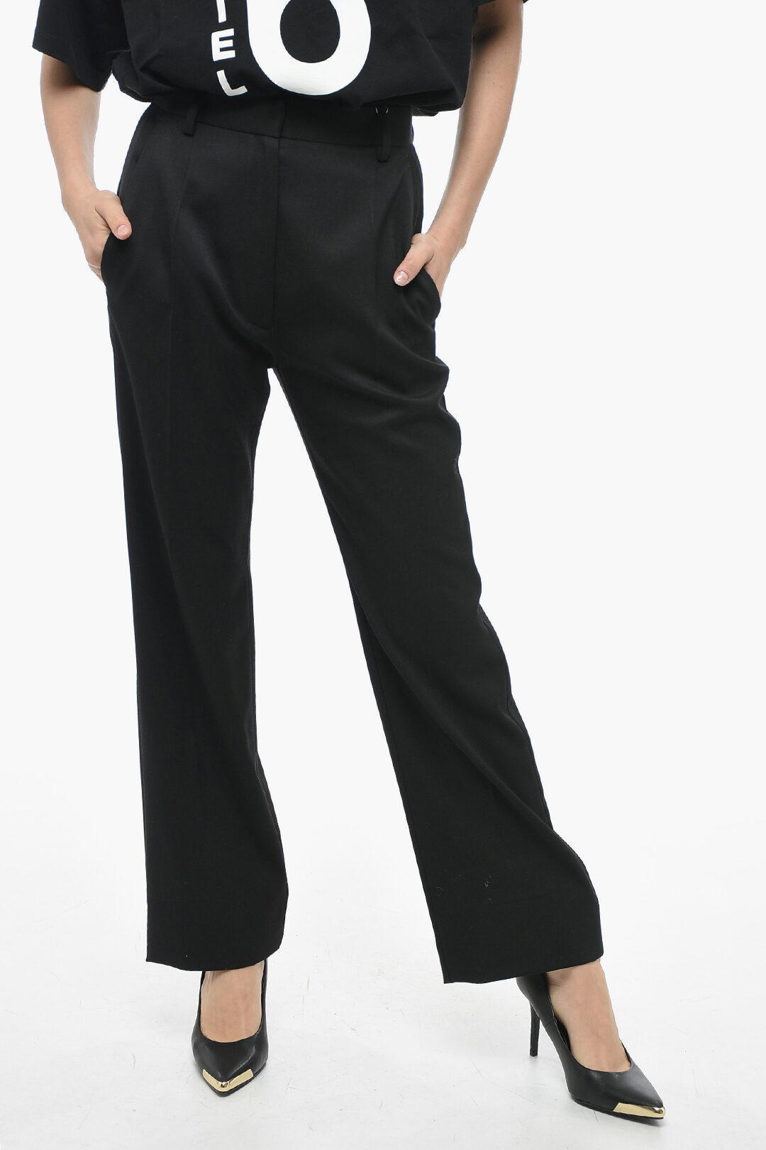 【送料&関税込】MM6 Maison Margiela Straight Wool Pants Maison Margiela MM6 Wool Blend Straight Fit Pants with Belt