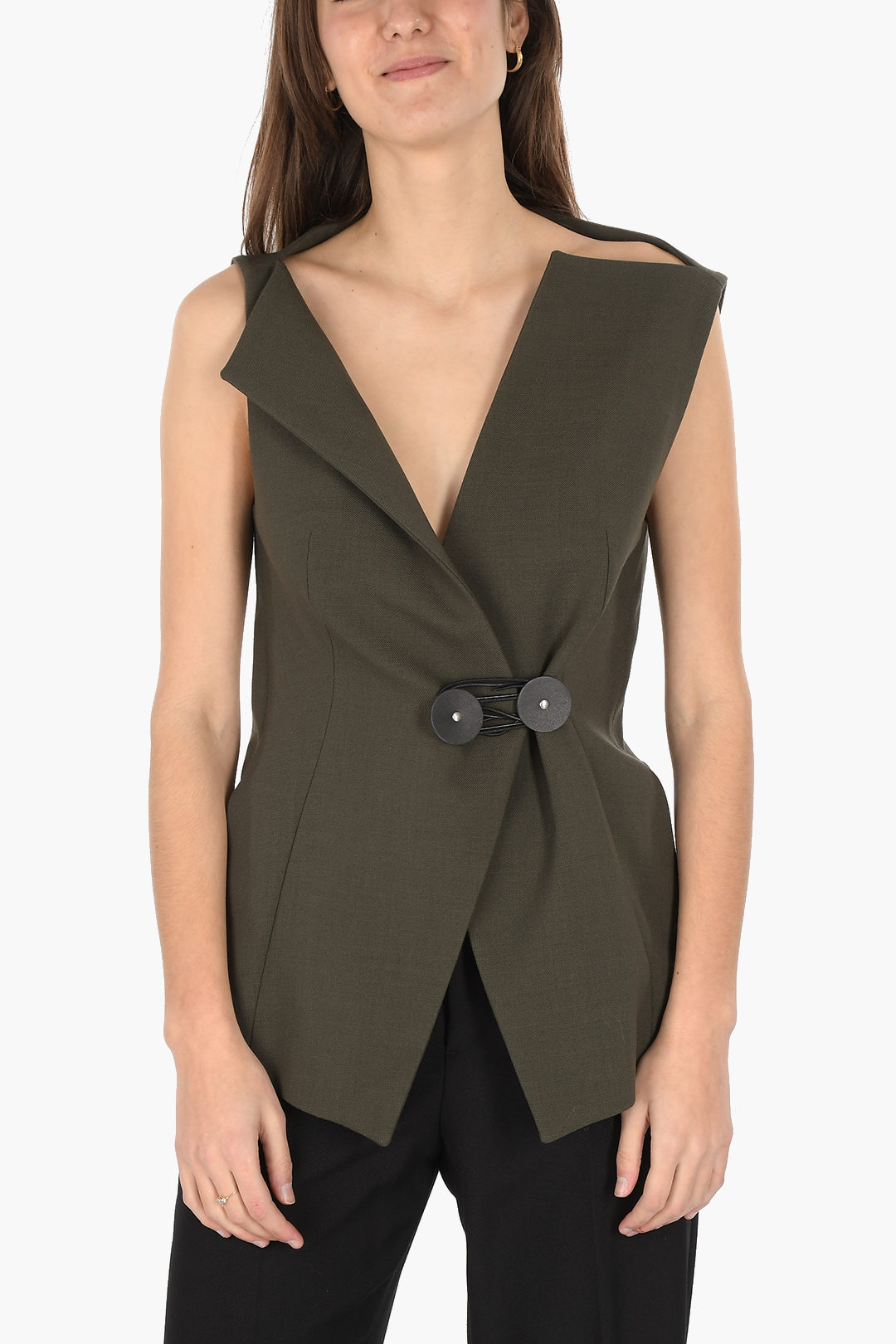 【送料&関税込】MM6 Maison Margiela Wool Blend Vest Jacket Maison Margiela MM6 wool blend wrap vest women - Glamood Outlet