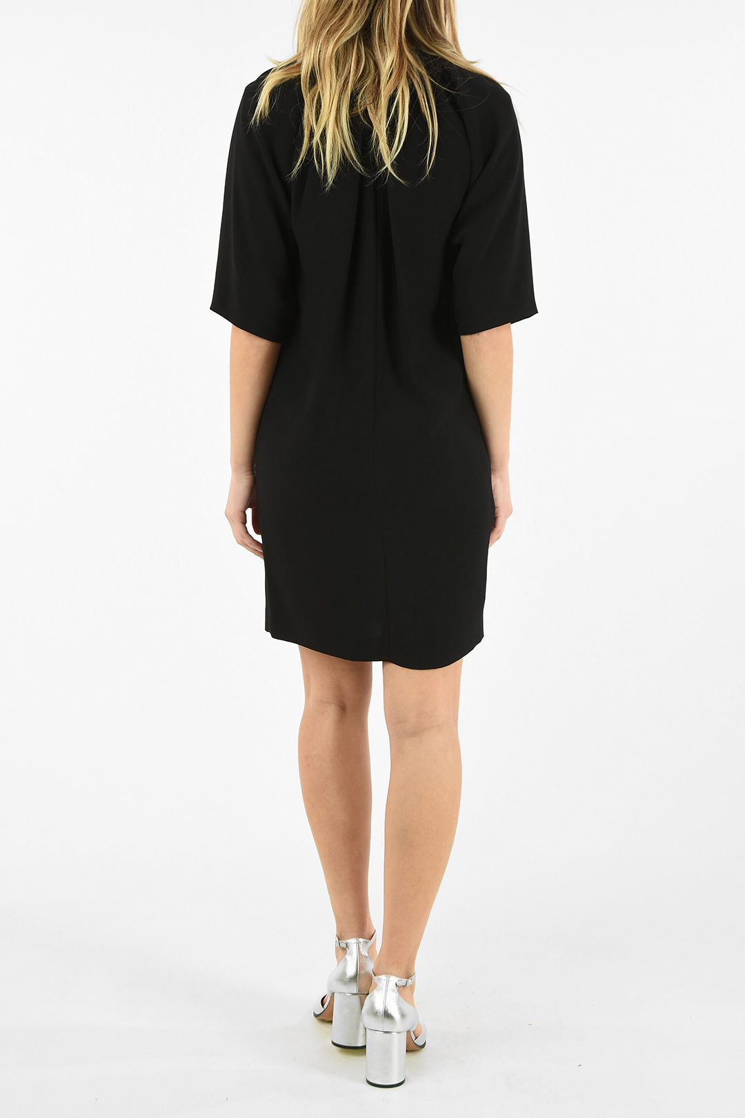 MM6 WRINKLE NECKLINE MINI DRESS WITH ZIP CLOSURE BACK