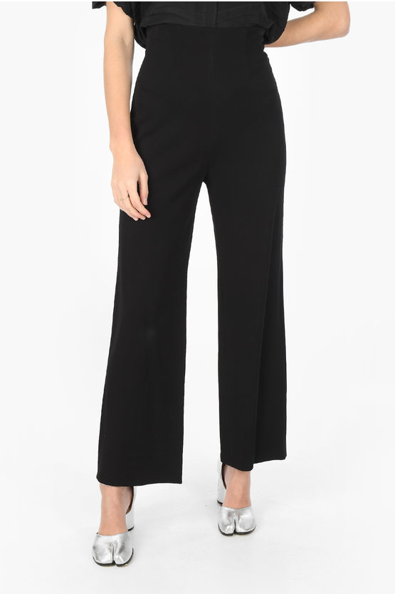 Maison Margiela Black-wool Trousers With Side Bumbag