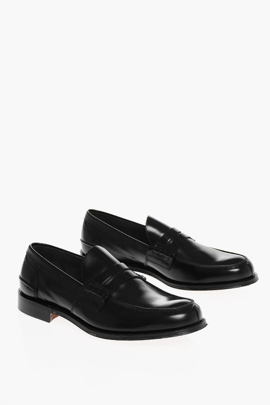 BOSS - Mocassini penny in pelle con dettagli in metallo brandizzati - Nero