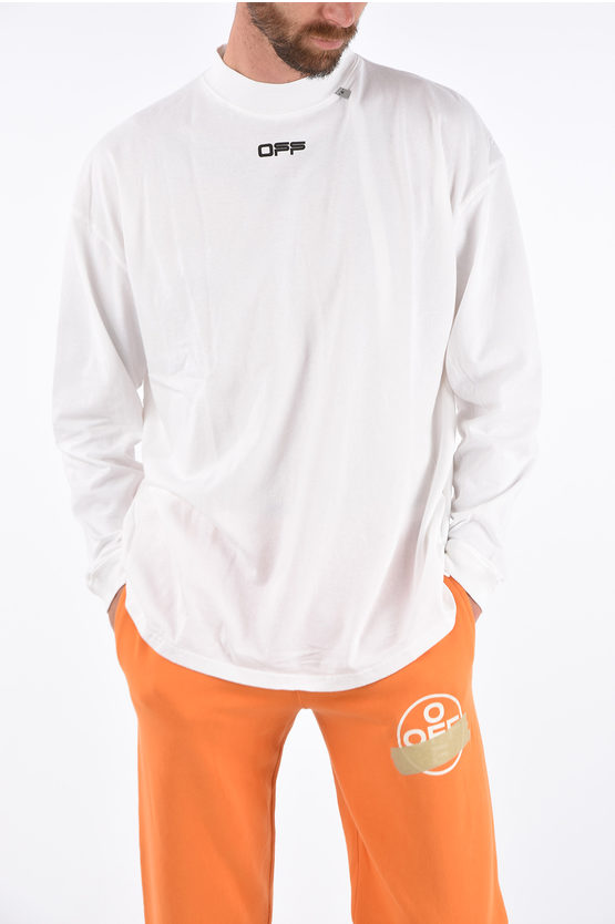 Off-White Mock Neck WAVY LINE LOGO T-Shirt men - Glamood Outlet