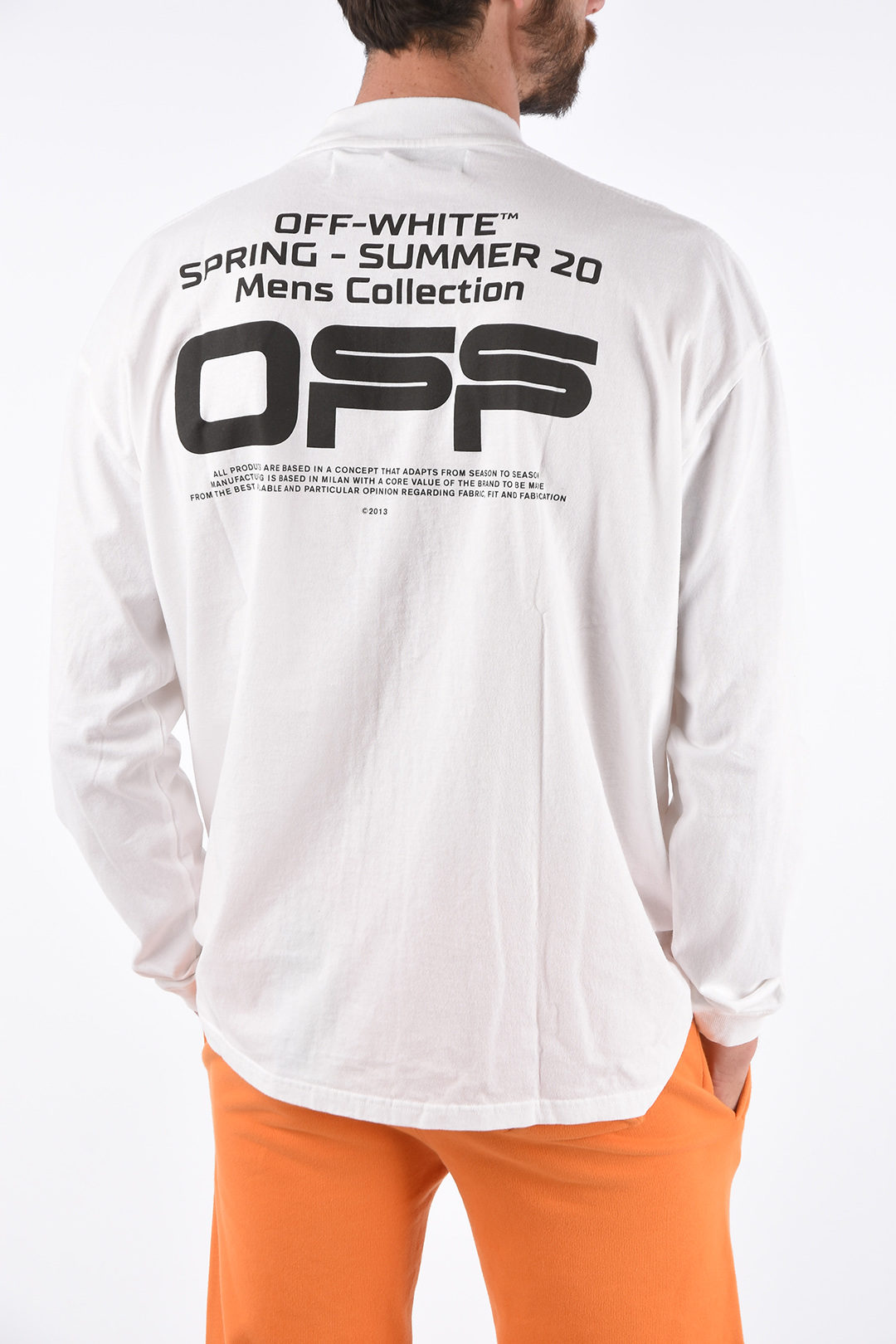 Off white mock shop neck t shirt