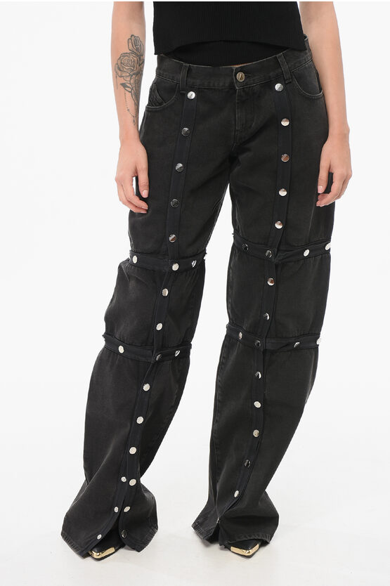 Attico Modular Baggy Fit Denims With Snap Buttons 26cm