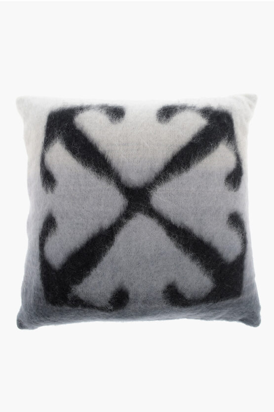 Shop Off-white Mohair Blend Arrow Cross Pillow