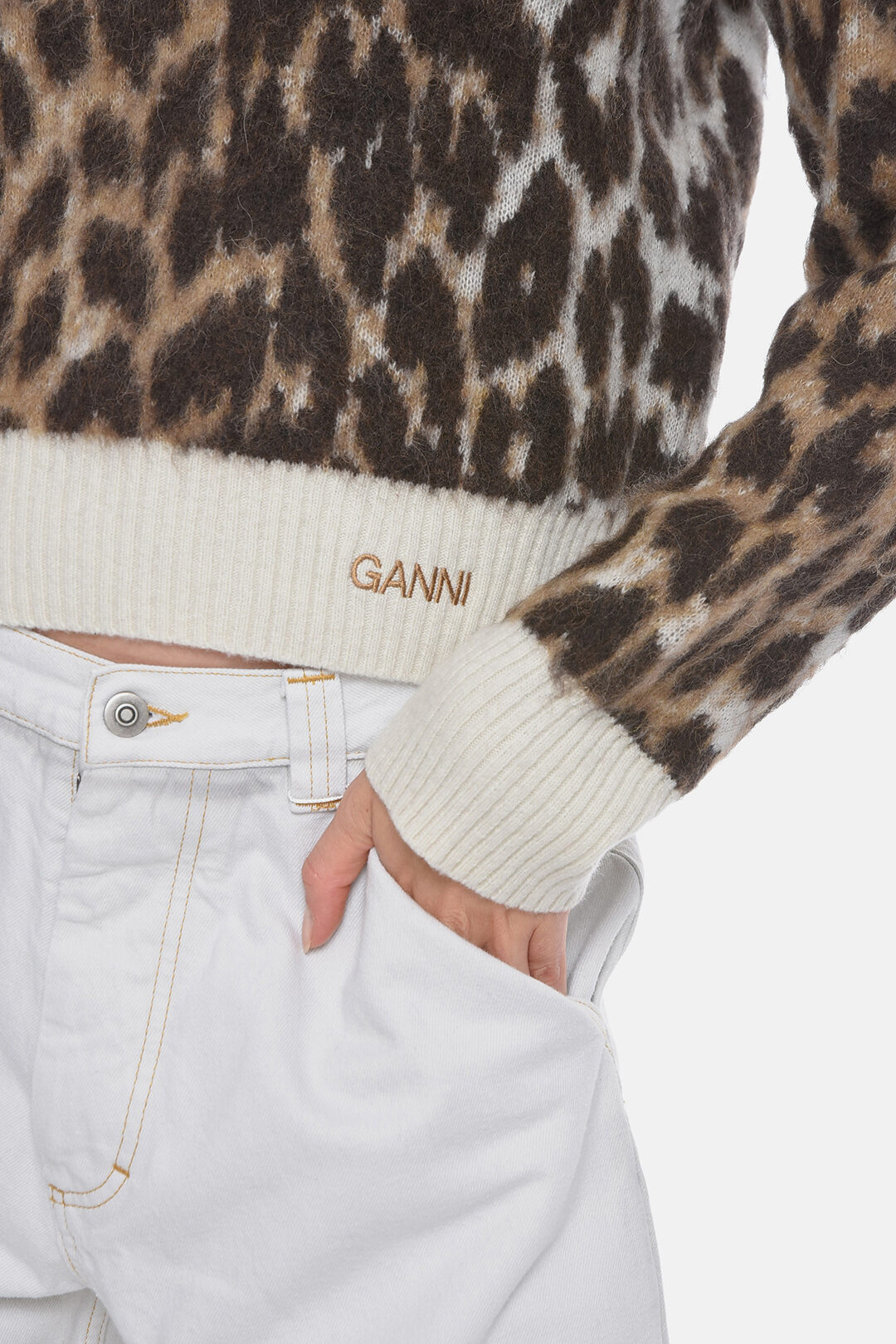 Ganni leopard online sweater