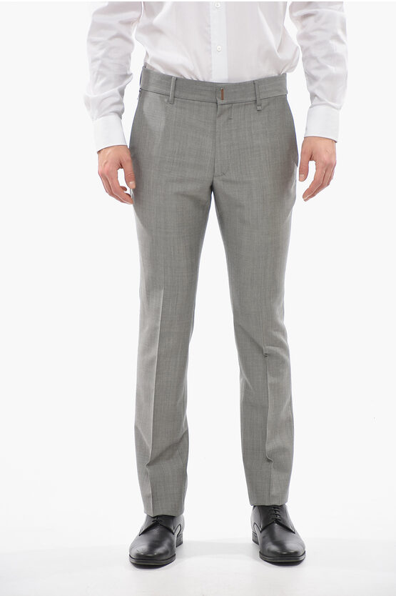 Givenchy Mohair-blend Trousers With Tapered Fit In Grey