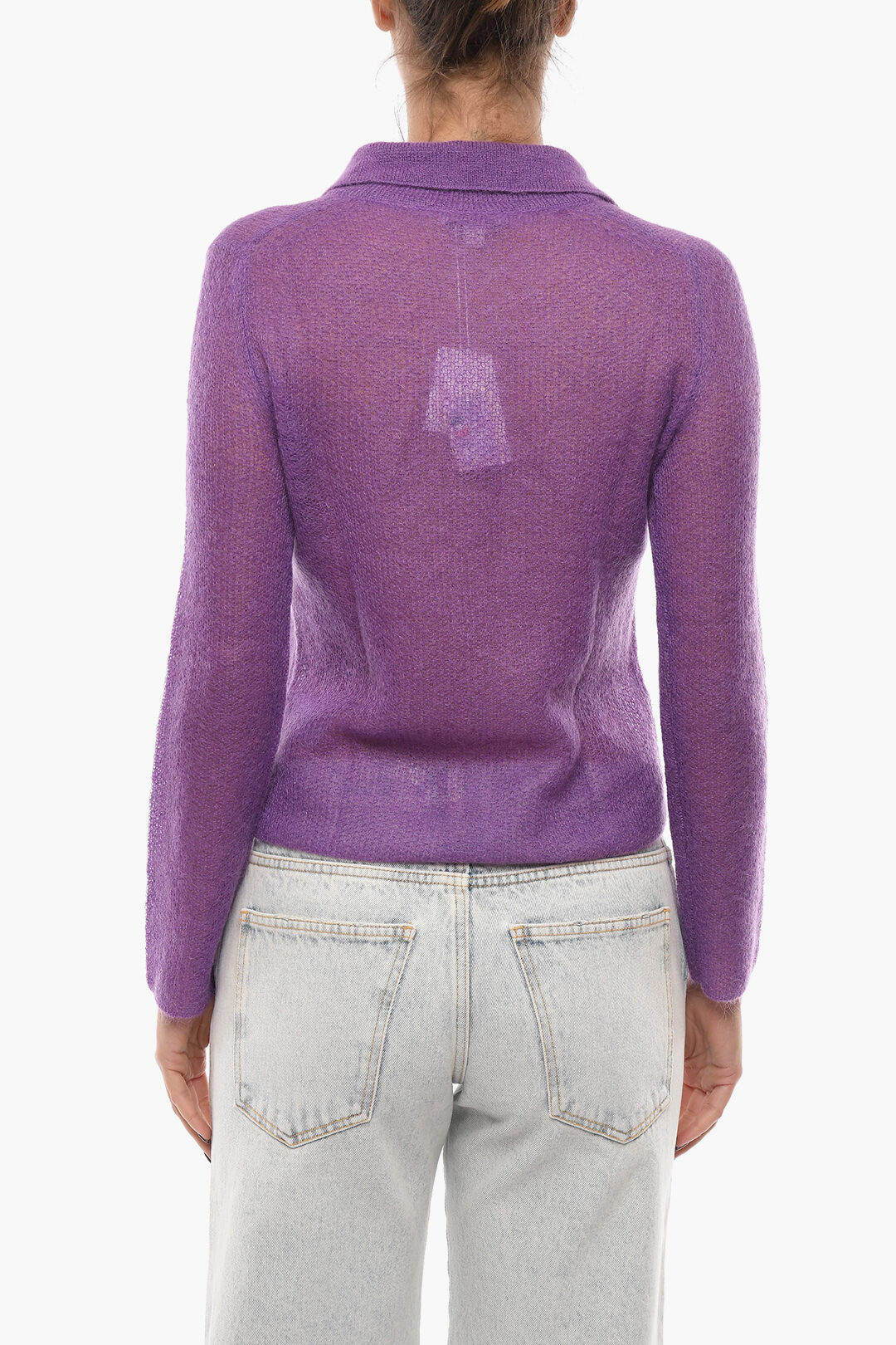 Sheer shoulder wool & cashmere blend sweater alexander wang hot sale