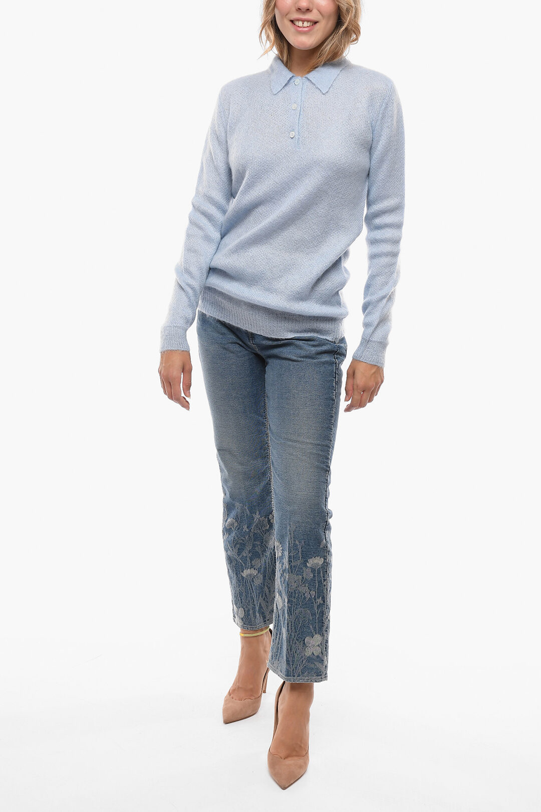 Prada Mohair-blend Sweater with Polo Collar women - Glamood