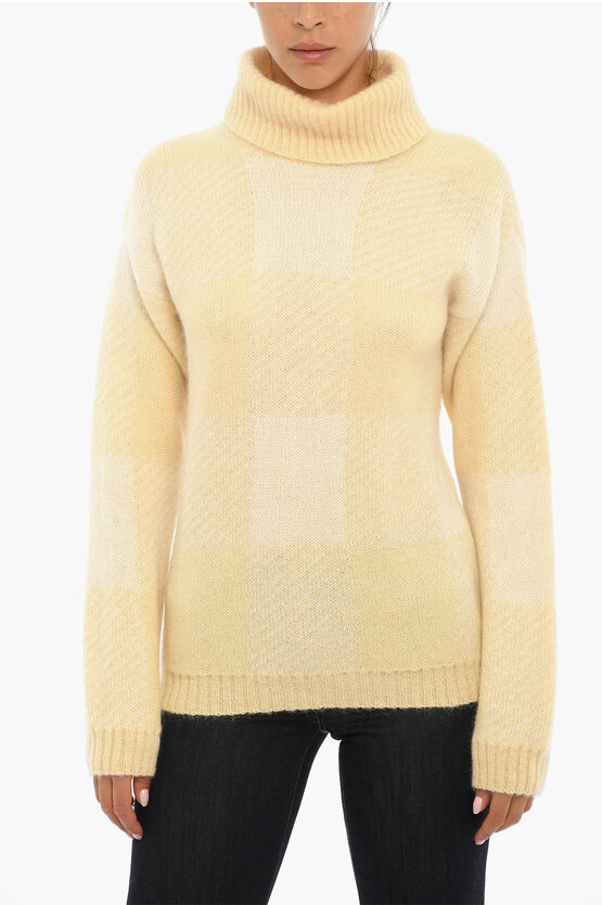 Woolrich Mohair Blend Turtle-neck Sweater In Yellow
