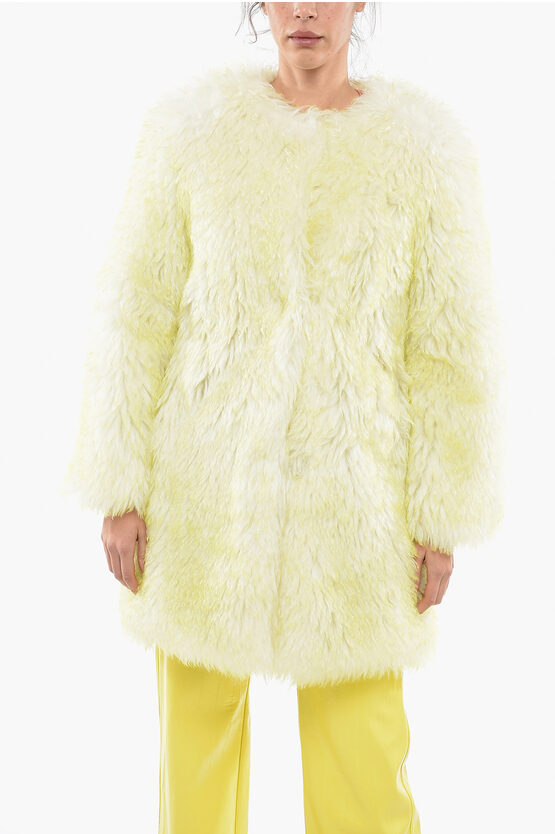 Becagli Since 1944 Mohair Jacket With Hidden Closure In Yellow