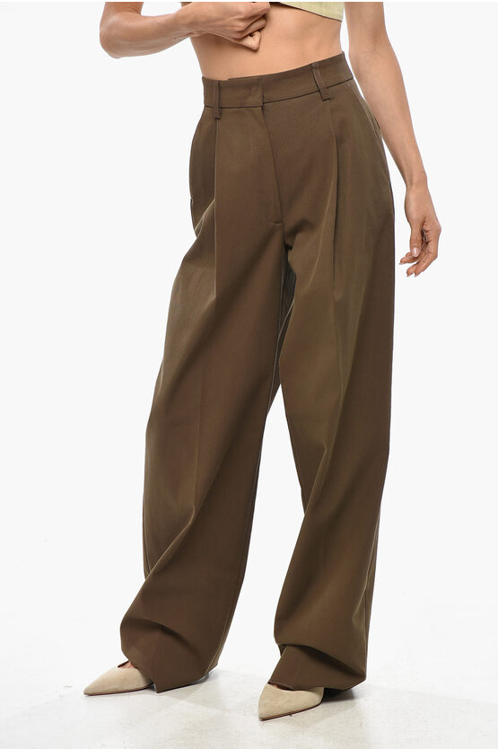 The Latest Mom Fit Axel Pants With Front Pleat In Brown