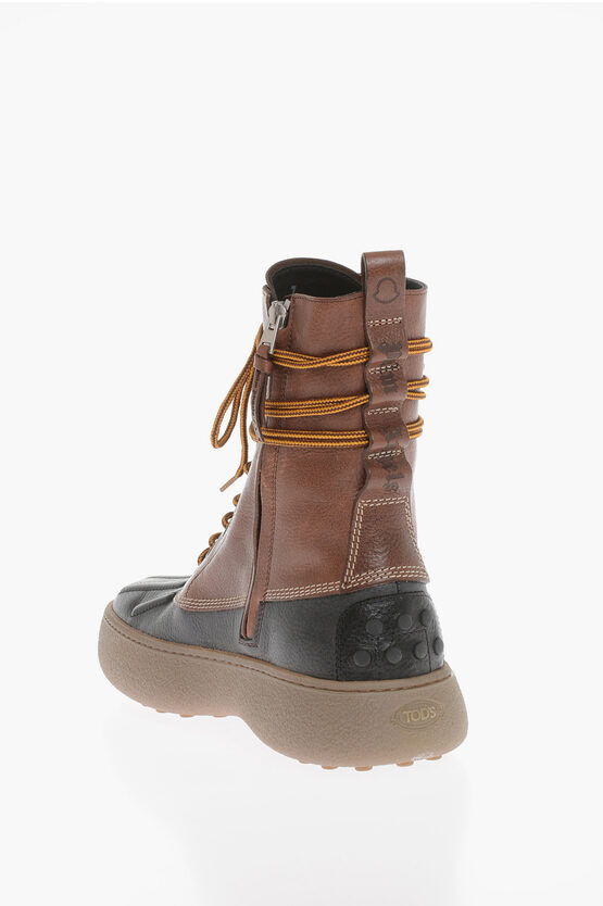 Tod's MONCLER Genius PALM ANGELS x TOD'S Leather Lace-Up Boots