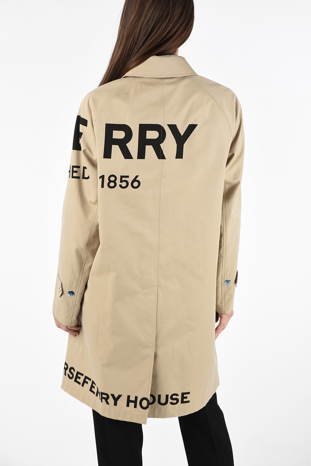 Burberry Monogram Cotton Trench with Hidden Closure and Flush Pockets women  - Glamood Outlet