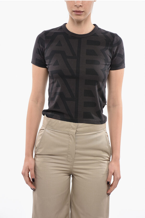 Shop Marc Jacobs Monogram Cropped Short Sleeved T-shirt