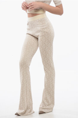 パンツ ANDREADAMO Ribbed flared trousers (ADPS23PA09947473 0473) ANDREĀDAMO High-waisted Knit Flared Pants with Cut-out
