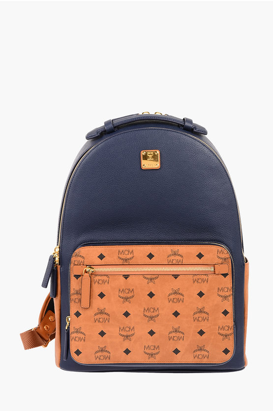 MCM Monogram Leather Color Block Backpack women Glamood Outlet